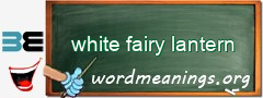 WordMeaning blackboard for white fairy lantern